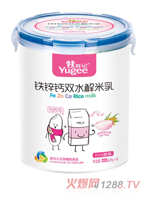 育記鐵鋅鈣雙水解米乳-DHA核桃225克樂扣裝