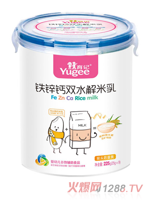 育記鐵鋅鈣雙水解米乳-猴頭菇蛋黃225克樂扣裝